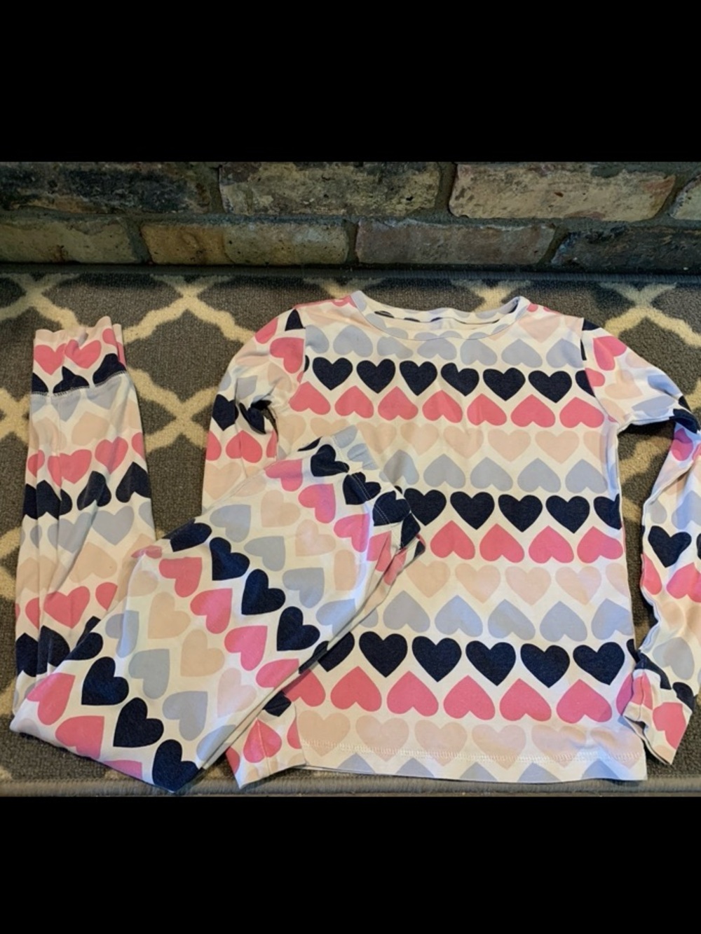 Gap Girls Heart Pajama Set Long Sleeve Pants size 10